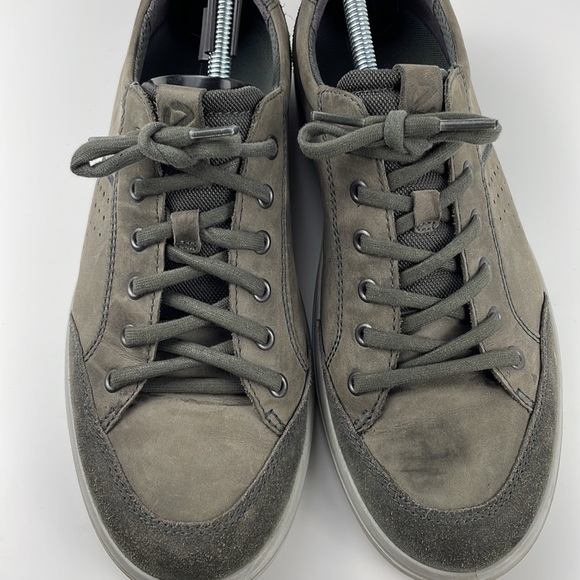ECCO | Soft 7 Classic Low Size 11 Mens 006972 Gray Black Leather Casual Sneakers - Picture 4 of 11
